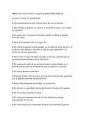 MPM MKW-05 Manual De Instrucciones