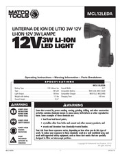 Matco Tools MCL12LEDA Instrucciones De Operación