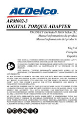 ACDelco ARM602-3 Manual Información Del Producto