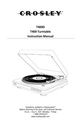 Crosley T400 Manual De Instrucciones