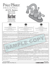 Price Pfister Harbor 43-CL Serie Manual Del Usuario