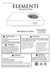 ELEMENTI Metropolis OFG104LP Manual Del Propietário