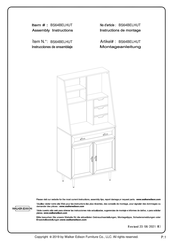 Walker Edison BS64BELHUT Instrucciones De Ensamblaje