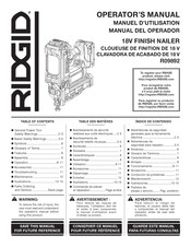 RIDGID R09892 Manual Del Operador