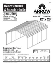 Arrow Storage Products CPH122007 Manual Del Propietario E Instrucciones De Ensamblaje