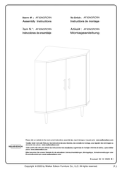 Walker Edison AF30NORCRN Instrucciones De Ensamblado