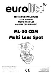EuroLite ML-30 CDM Multi Lens Spot Manual Del Usuario