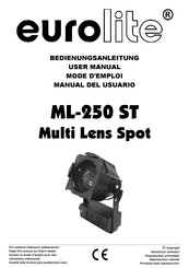 EuroLite ML-250 ST Multi Lens Spot Manual Del Usuario