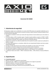 Axiomet AX-585B Manual Del Usuario