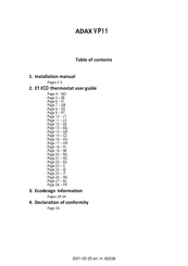 Adax VP11 Serie Manual Del Usuario