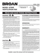 Broan QT80E Manual