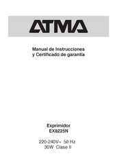 ATMA EX8225N Manual De Instrucciones Y Garantía