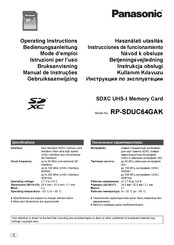 Panasonic RP-SDUC64GAK Instrucciones De Funcionamiento