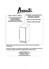 Avanti OR1533U3S Manual De Instrucciones