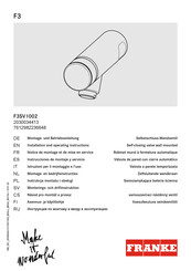 Franke F3SV1002 Instrucciones De Montaje Y Servicio