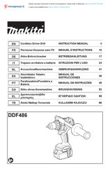 Makita DDF486Z Manual De Instrucciones