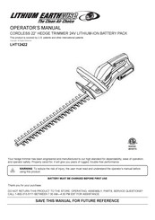 Lithium Earthwise LHT12422 Manual De Instrucciones