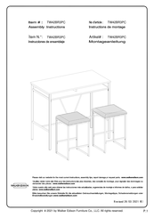 Walker Edison TW42BR3PC Instrucciones De Ensamblaje