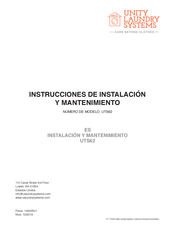 UNITY LAUNDRY SYSTEMS UTS62 Instrucciones De Instalación Y Mantenimiento