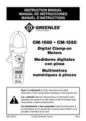 Textron Company Greenlee CM-1500 Manual De Instrucciones