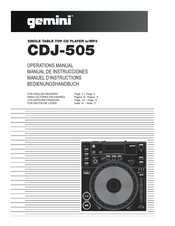 Gemini CDJ-505 Manual De Instrucciones