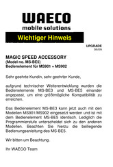 Waeco MagicSpeed Accessory MS-BE5 Instrucciones De Montaje Y De Uso