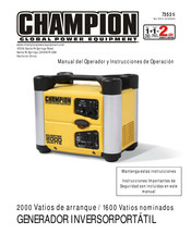 Champion Global Power Equipment 73531i Manual Del Operador Y Instrucciones De Operación