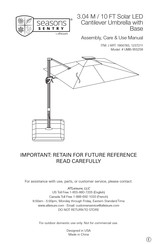 ATLeisure seasons sentry UMB-955258 Manual De Montaje, Mantenimiento Y Uso