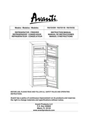 Avanti RA75V3S Manual De Instrucciones