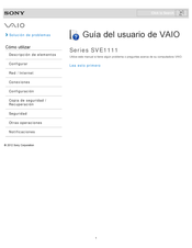 Sony VAIO SVE1111 Serie Guia Del Usuario