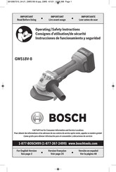 Bosch GWS18V-8 Instrucciones De Funcionamiento Y Seguridad