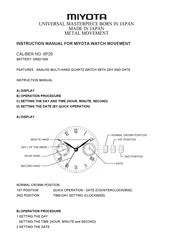 MIYOTA 6P25 Manual De Instrucciones