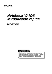 Sony VAIO PCG-FXA680 Introducción Rápida