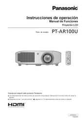 Panasonic PT-AR100U Instrucciones De Operación