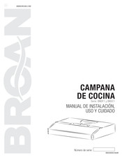 Broan BNSC1 Serie Manual De Instalación, Uso Y Cuidado