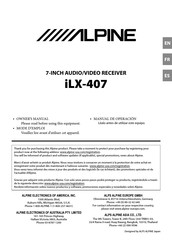 Alpine iLX-407 Manual De Operación