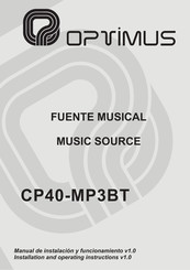 Optimus CP40-MP3BT Manual De Instalación Y Funcionamiento