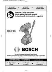 Bosch GDS18V-221 Instrucciones De Funcionamiento Y Seguridad
