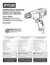 Ryobi D42 Manual Del Operador