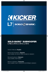 Kicker SOLO-BARIC L7S102 Manual Del Propietário