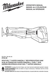 Milwaukee 2722-20 Manual Del Operador