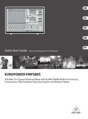 Behringer EUROPOWER PMP580S Manual De Instrucciones