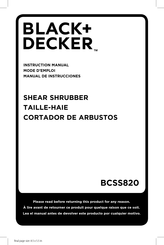 Black and Decker BCSS820 Manual De Instrucciones