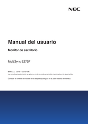 NEC MultiSync E273F Manual Del Usuario