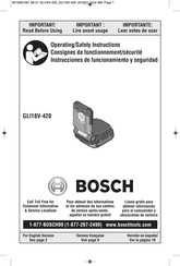 Bosch GLI18V-420 Instrucciones De Funcionamiento Y Seguridad