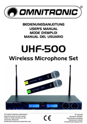 Omnitronic UHF-500 Manual Del Usuario