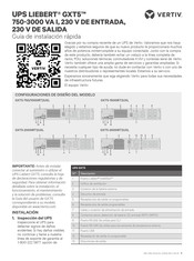Vertiv Liebert GXT5-3000IRT2UXL Guía De Instalación Rápida