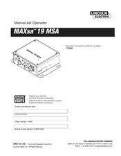 Lincoln Electric MAXsa 19 MSA Manual Del Operador