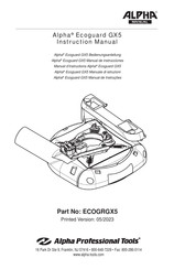 Alpha Professional Tools ECOGRGX5 Manual De Instrucciones