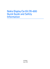 Nokia CK-600 Guía Rápida E Información De Seguridad